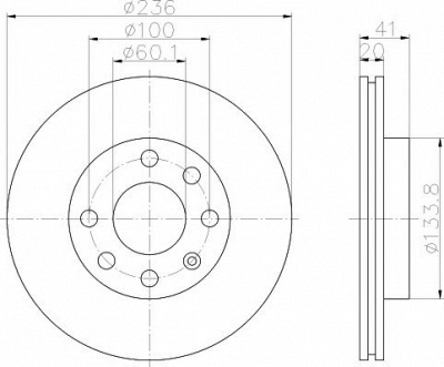 HELLA PAGID 8dd355100821 -  Тормозной диск
